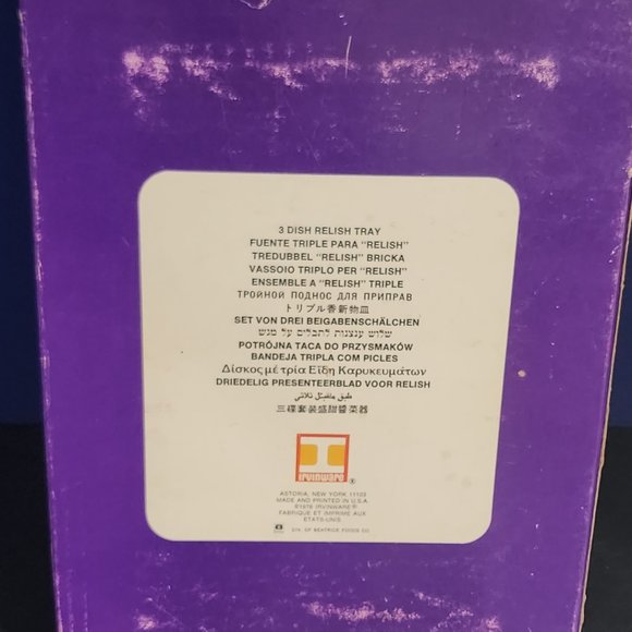 Irvineware 3 Dish Relish Tray Ensemble 1976 Inbox, 3 Glass Inserts, Scallop Silv - Picture 8 of 8